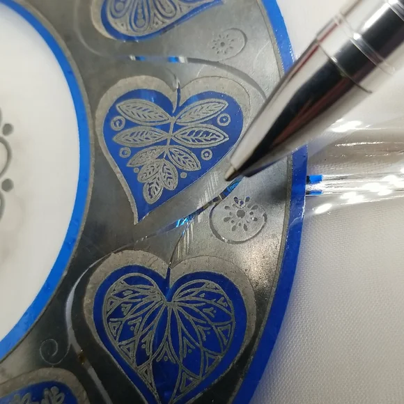 Culver Glass Mid Century Modern Blue Hearts Bar Set - Picture 15 of 16